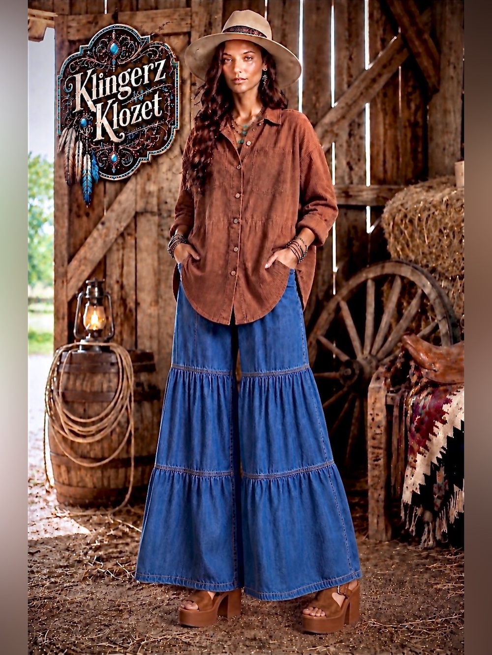 Brown Textured Button-Front Women's shirt